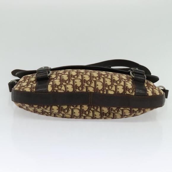 DIOR Trotter Canvas Shoulder Bag Brown Silver - Picture 9 of 12